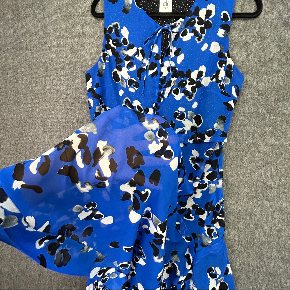 Cabi Blue Abatract Untamed Print W Polka Dot Lini… - image 4